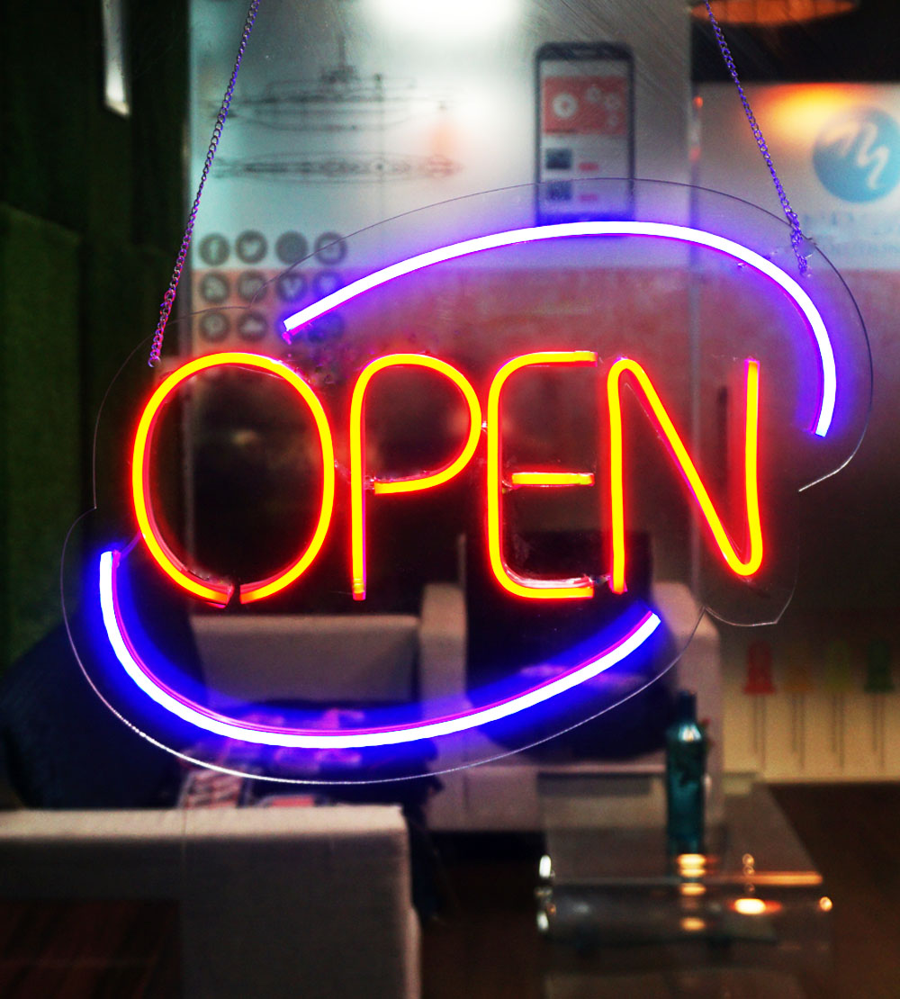 klatre Ithaca Bemyndige Buy Open Led Neon Sign Board 40x18cm For Shops Restaurant and Cafe at  Lowest Price in India | Nevon Express